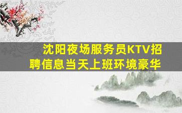 沈阳夜场服务员KTV招聘信息当天上班环境豪华